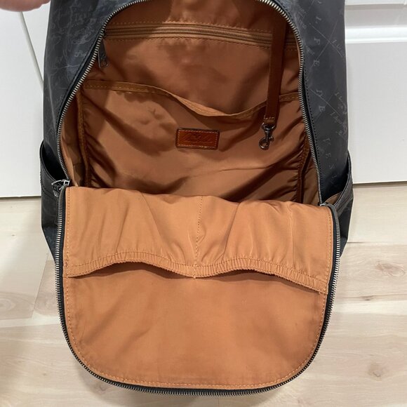 Patricia Nash Coated Linen Canvas Karina Backpack Black Map - Picture 5 of 16